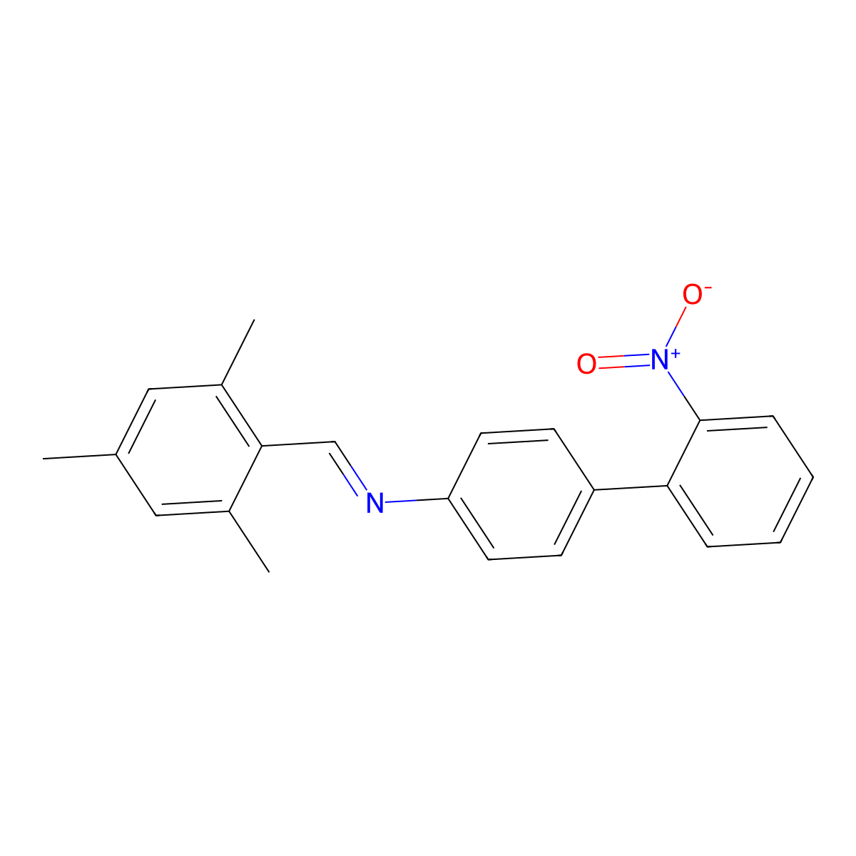 N-[4-(2-nitrophenyl)phenyl]-1-(2,4,6-trimethylphenyl)methanimine molecular structure, CAS 5375-86-0