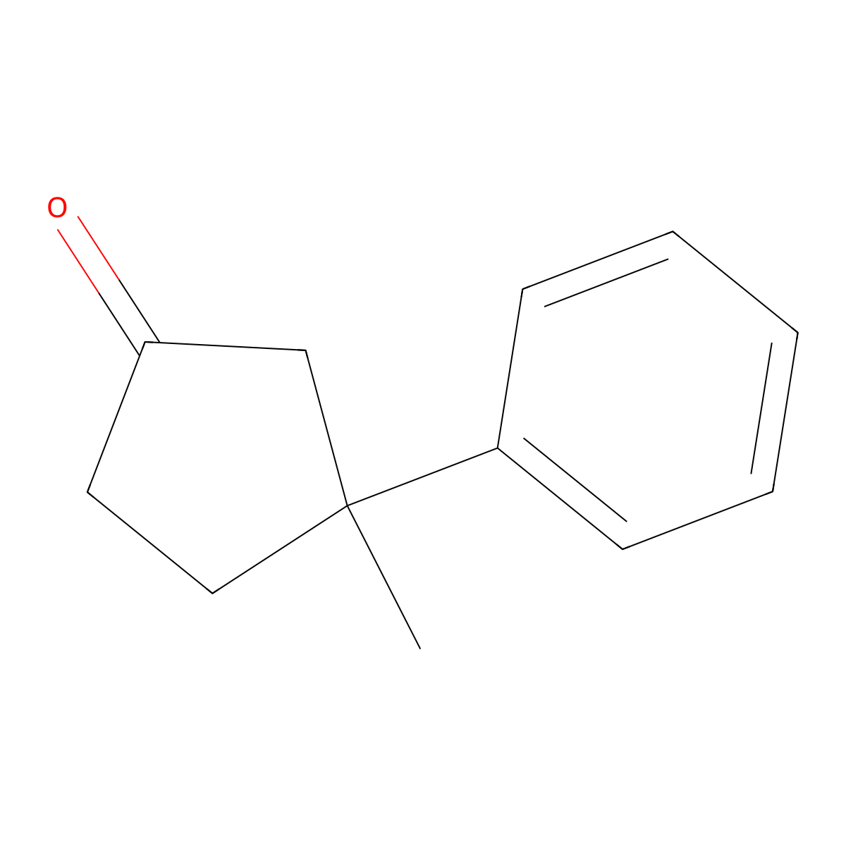 3-Methyl-3-phenylcyclopentan-1-one molecular structure, CAS 53750-06-4