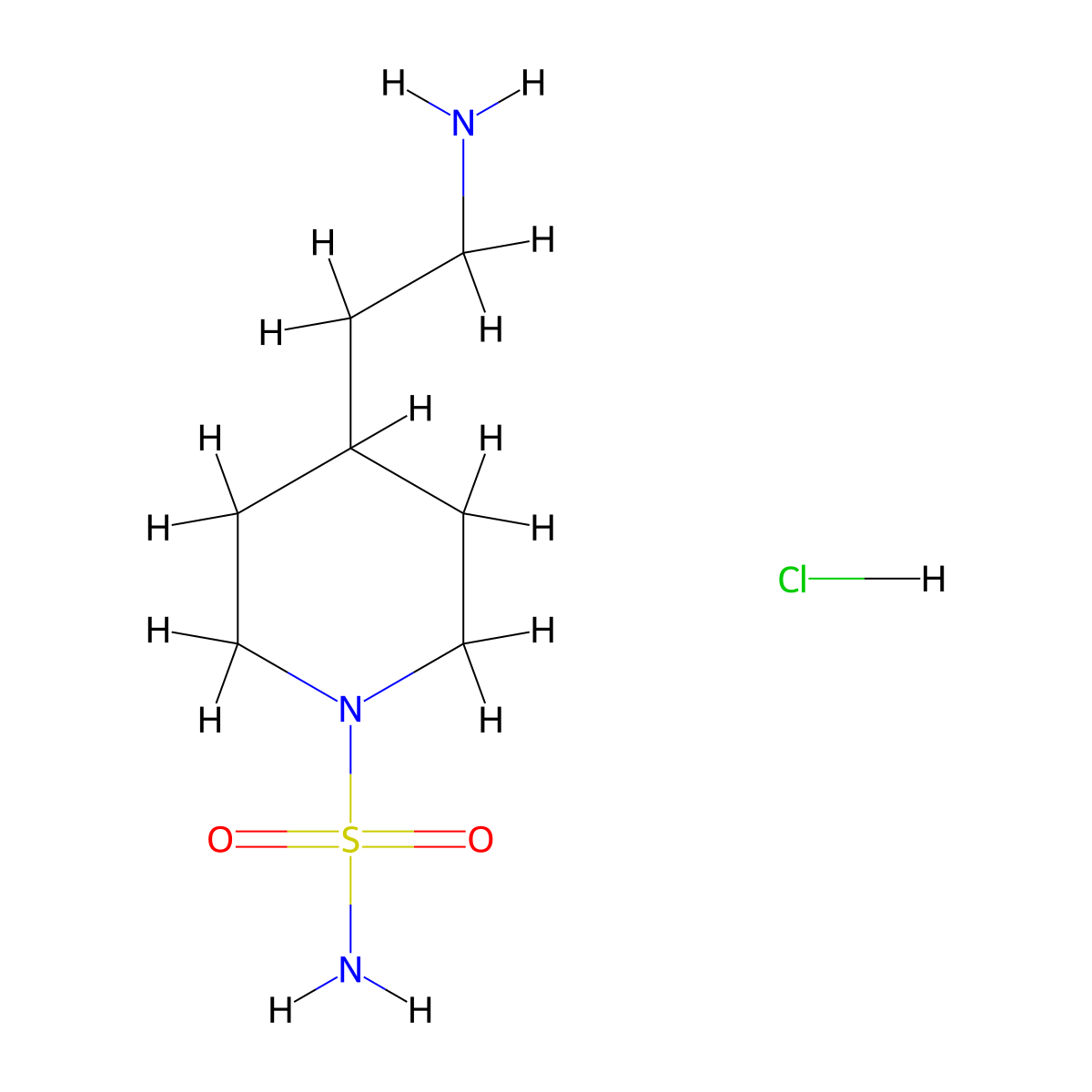 4-(2-Aminoethyl)piperidine-1-sulfonamide hydrochloride molecular structure, CAS 53750-64-4