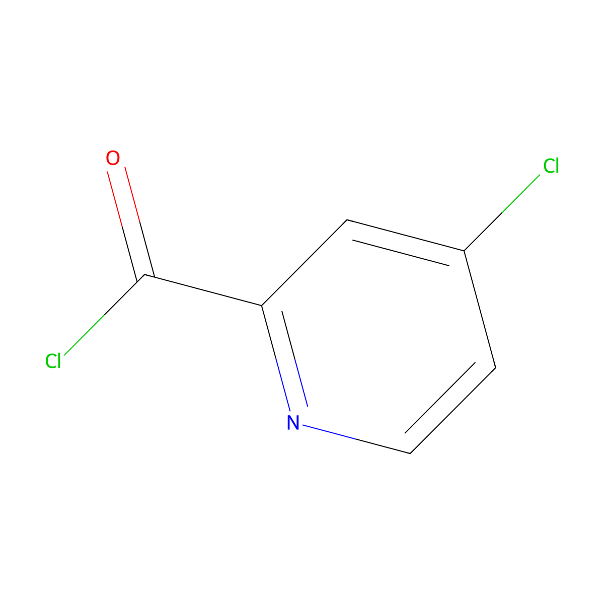 4-chloropyridine-2-carbonyl Chloride molecular structure, CAS 53750-66-6
