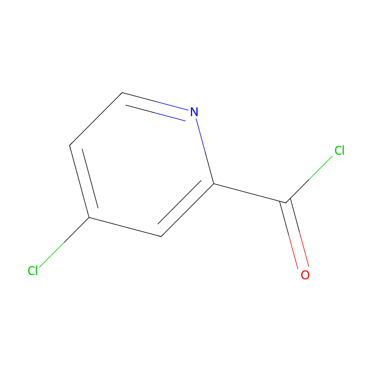 4-chloropyridine-2-carbonyl Chloride molecular structure, CAS 53750-66-6
