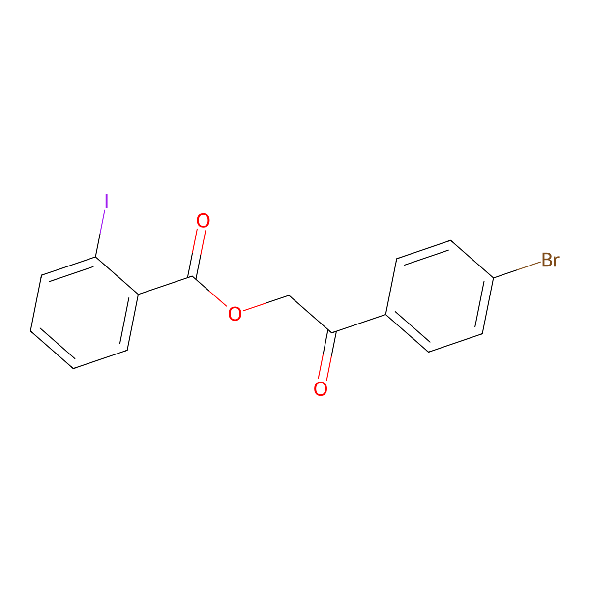 2-(4-Bromophenyl)-2-oxoethyl 2-iodobenzoate molecular structure, CAS 53756-59-5