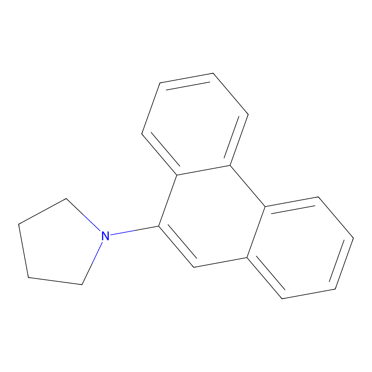 Pyrrolidine, 1-(9-phenanthrenyl)- molecular structure, CAS 53756-71-1