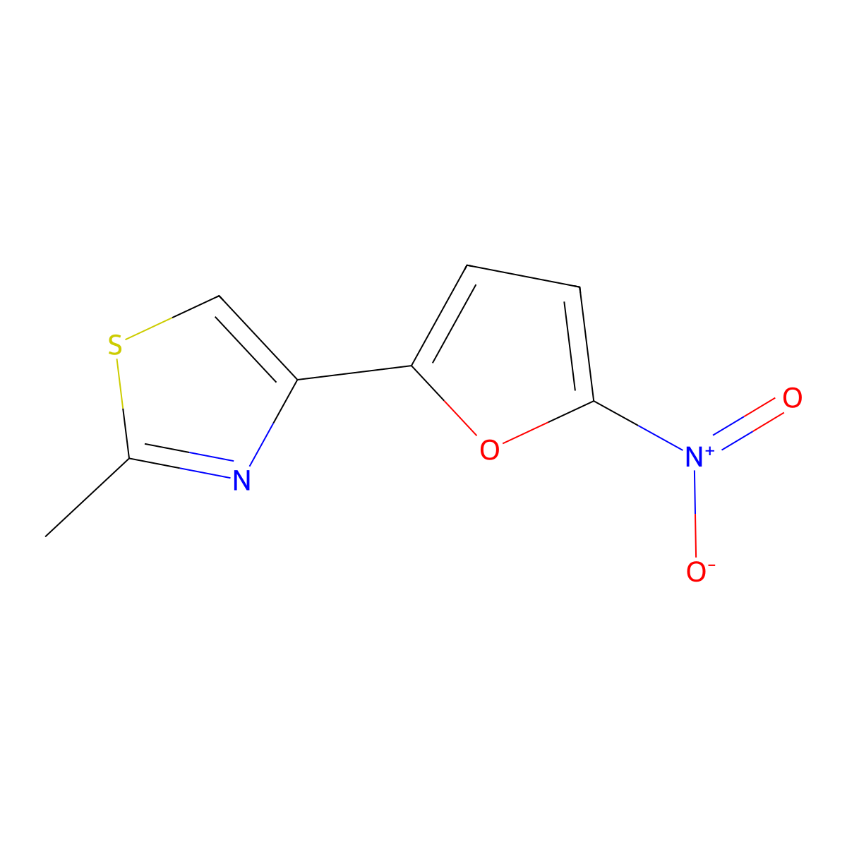 2-Methyl-4-(5-nitro-2-furyl)thiazole molecular structure, CAS 53757-29-2