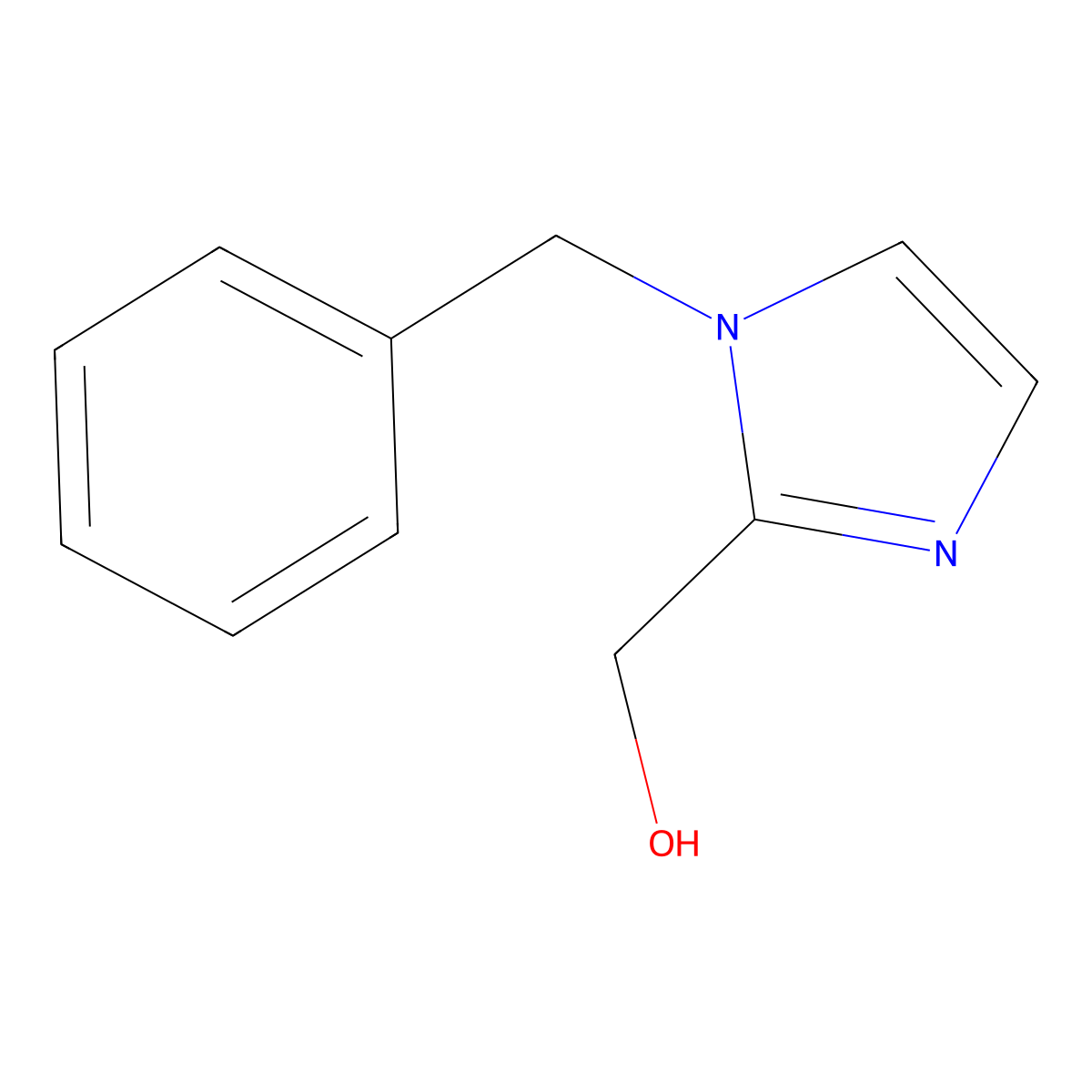 (1-benzyl-1H-imidazol-2-yl)methanol molecular structure, CAS 5376-10-3