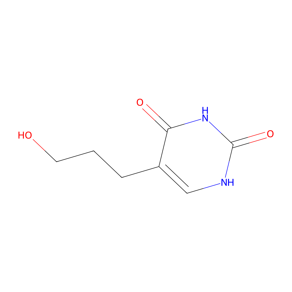 5-(3-hydroxypropyl)pyrimidine-2,4(1H,3H)-dione molecular structure, CAS 53761-38-9