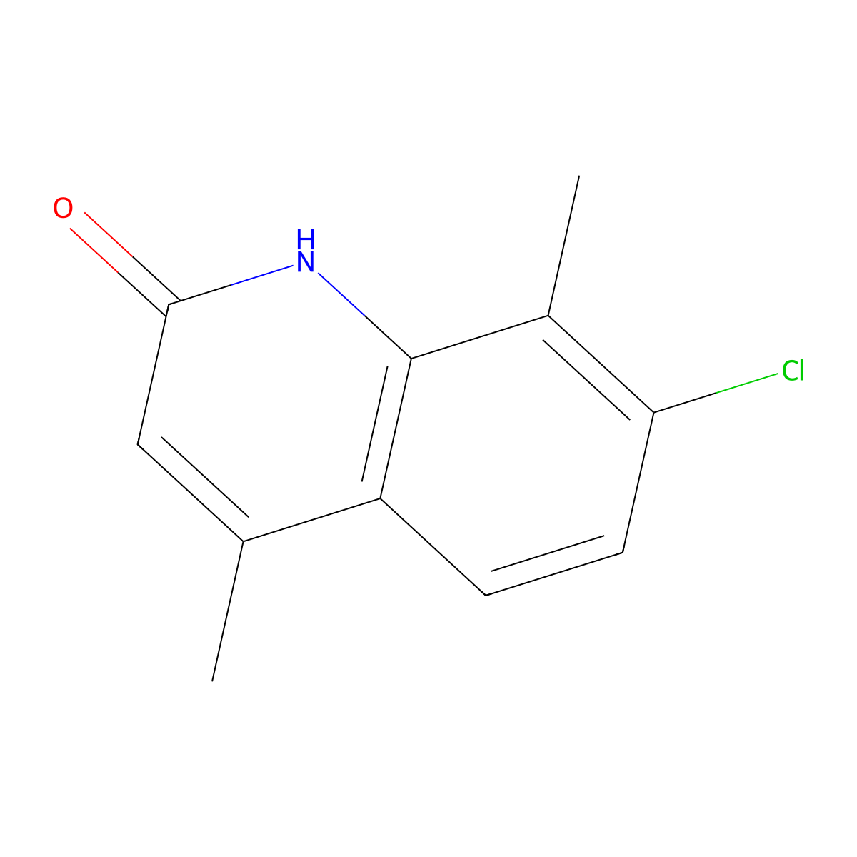 7-chloro-4,8-dimethylquinolin-2(1H)-one molecular structure, CAS 53761-49-2