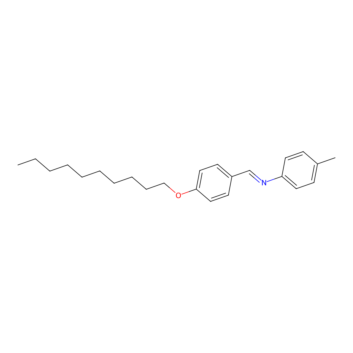 p-Decyloxybenzylidene p-toluidine molecular structure, CAS 53764-62-8