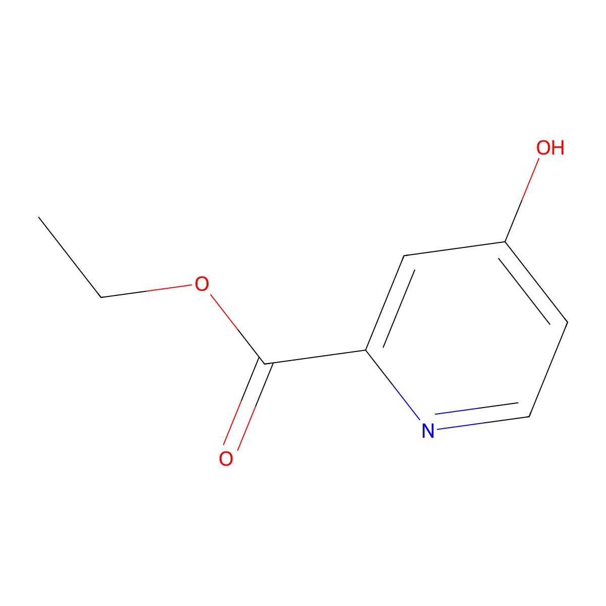 Ethyl 4-hydroxypyridine-2-carboxylate molecular structure, CAS 53764-72-0