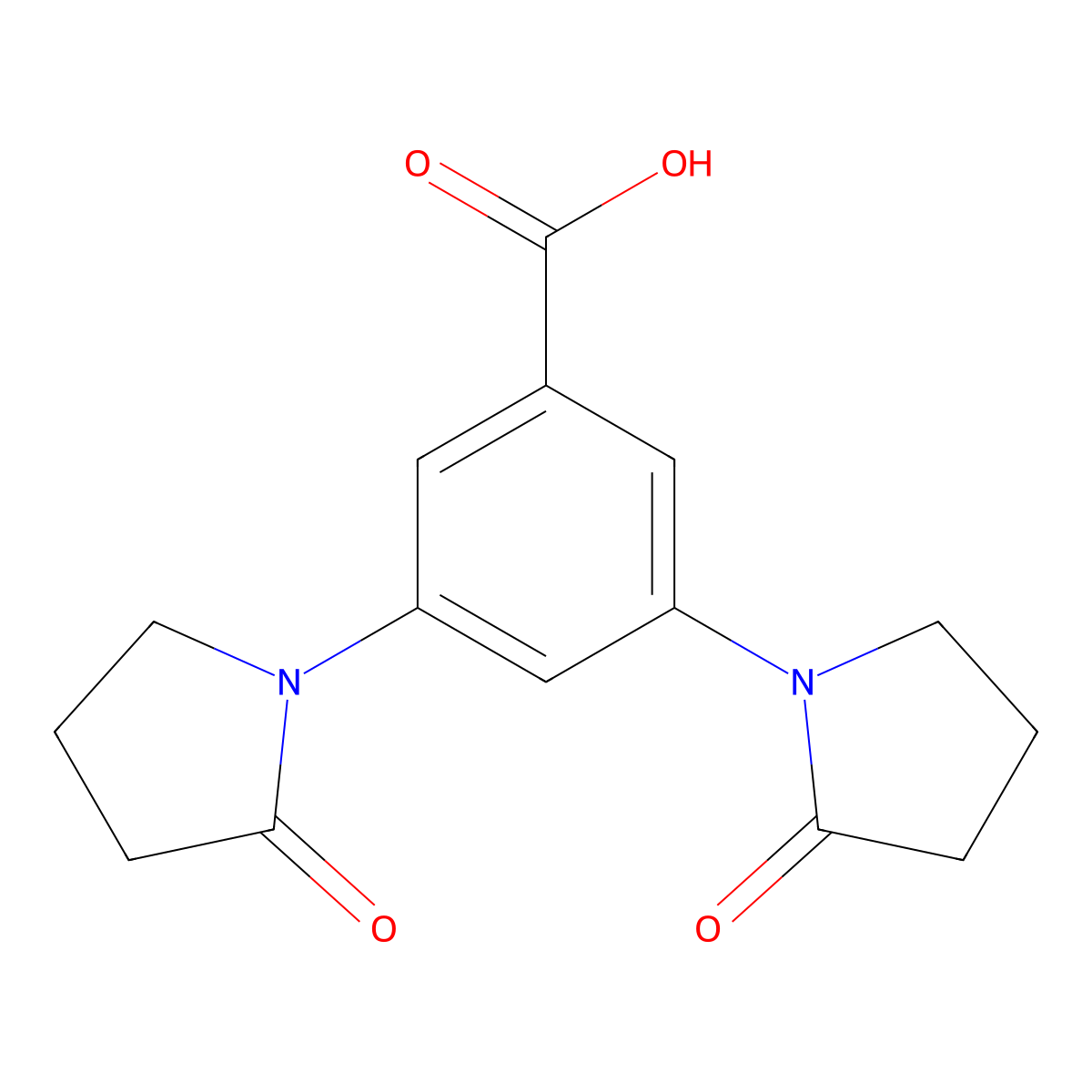 3,5-bis(2-oxopyrrolidin-1-yl)benzoic Acid molecular structure, CAS 537657-84-4