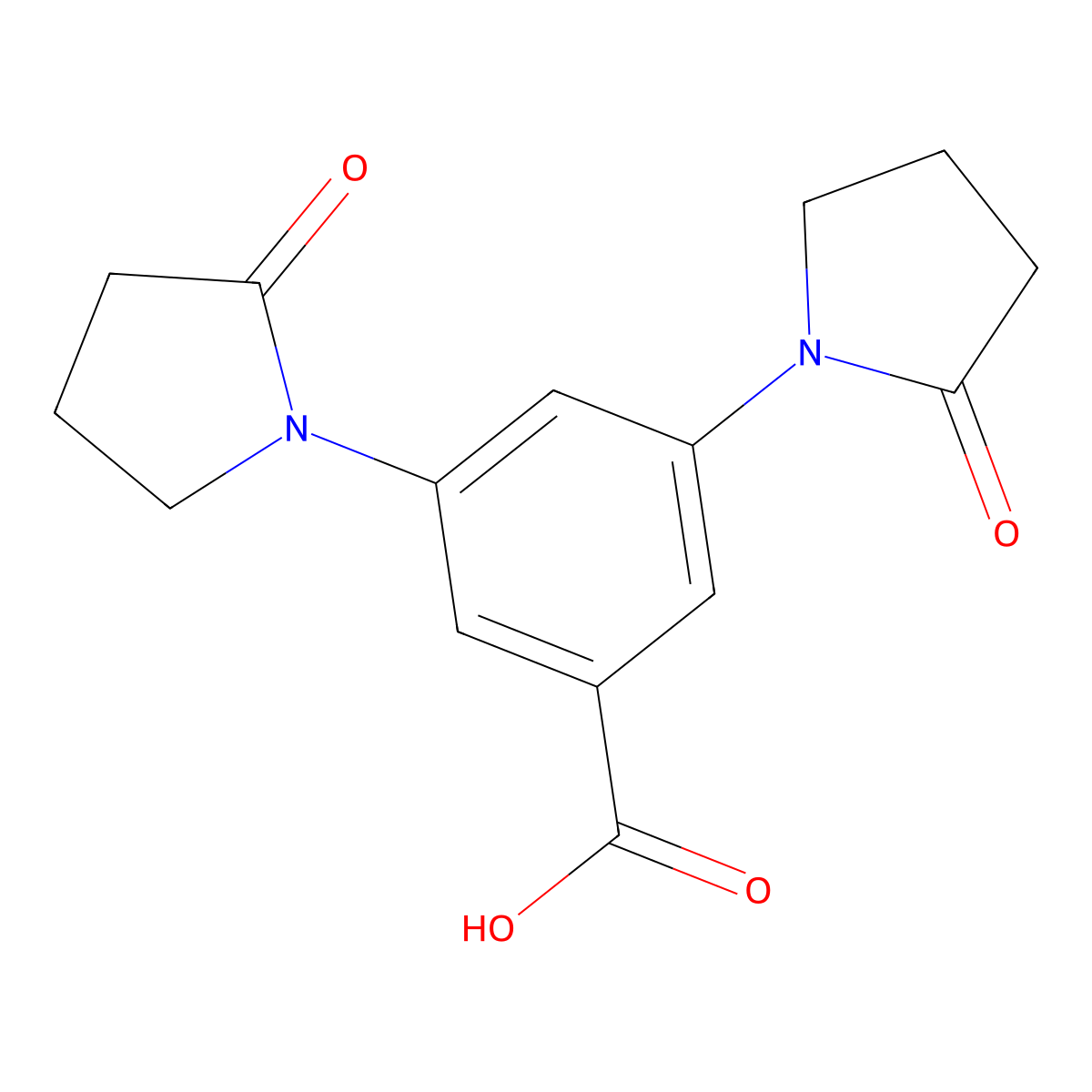 3,5-bis(2-oxopyrrolidin-1-yl)benzoic Acid molecular structure, CAS 537657-84-4