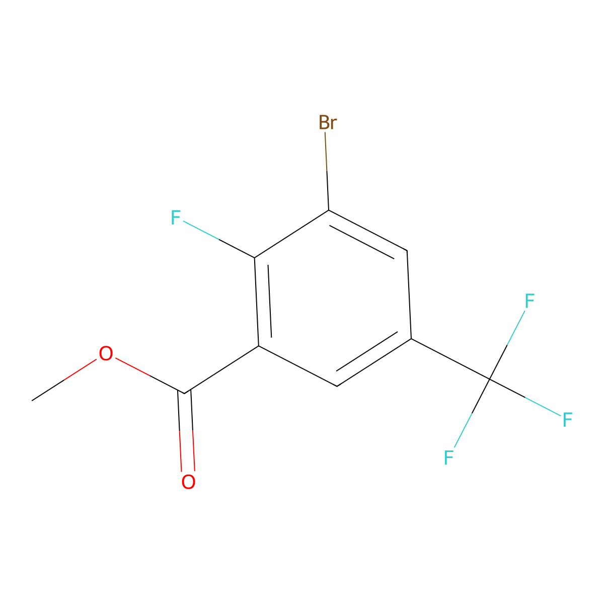 Methyl 3-bromo-2-fluoro-5-(trifluoromethyl)benzoate molecular structure, CAS 537658-03-0