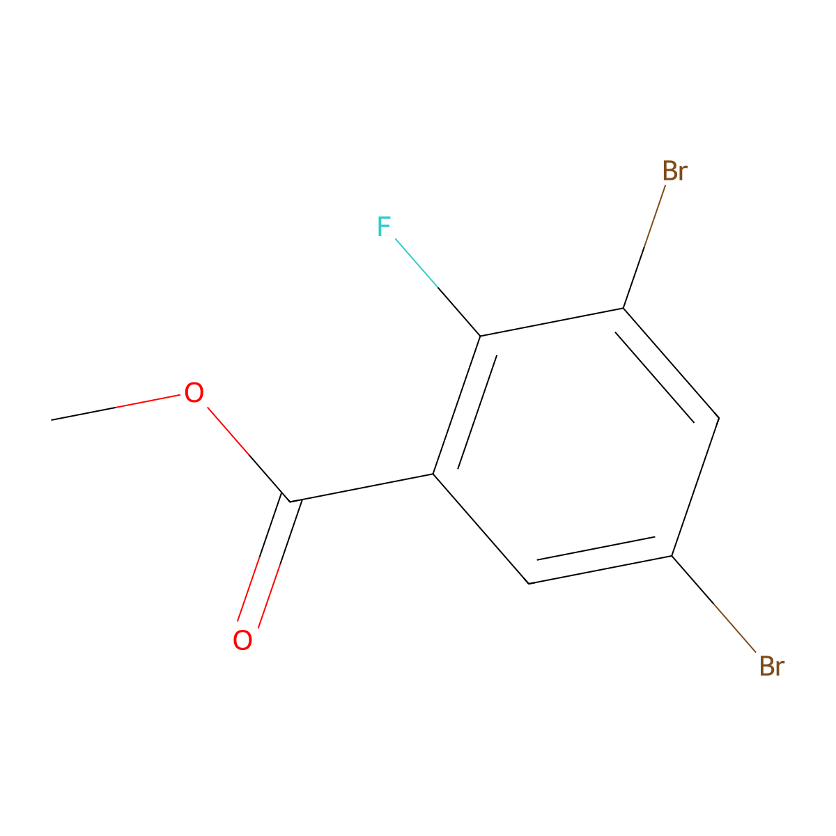 Methyl 3,5-dibromo-2-fluorobenzoate molecular structure, CAS 537658-08-5