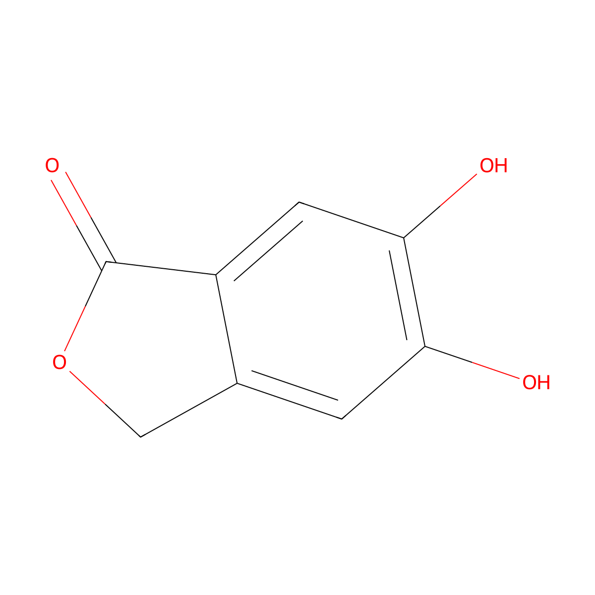 5,6-Dihydroxyisobenzofuran-1(3H)-one molecular structure, CAS 53766-43-1