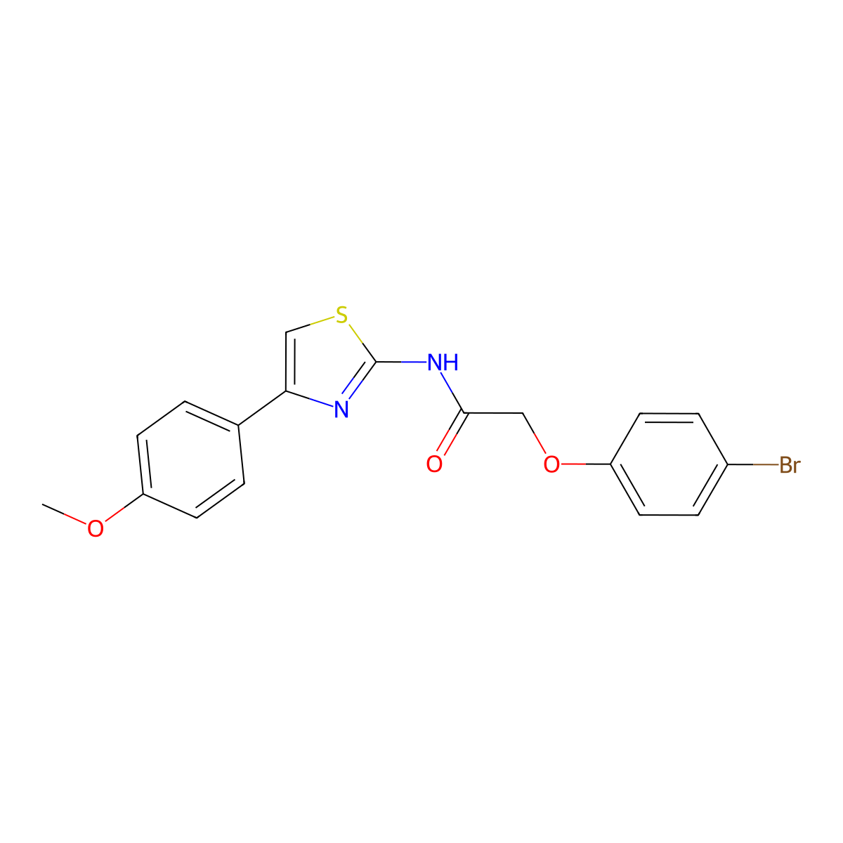 2-(4-bromophenoxy)-N-[4-(4-methoxyphenyl)-1,3-thiazol-2-yl]acetamide molecular structure, CAS 537660-32-5