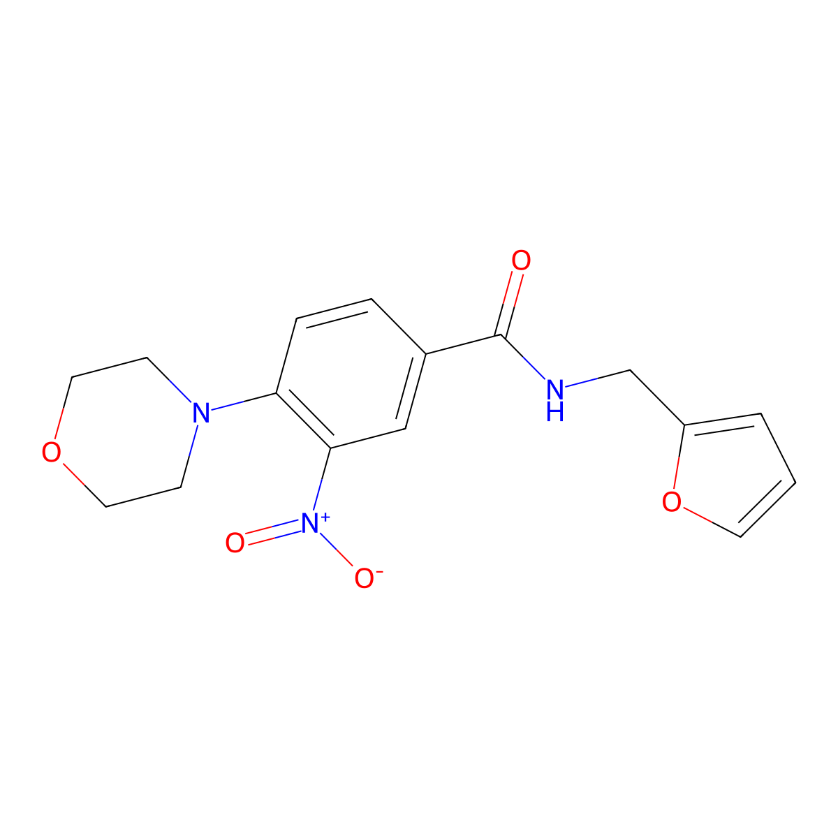 N-(2-furylmethyl)-4-(4-morpholinyl)-3-nitrobenzamide molecular structure, CAS 537660-34-7