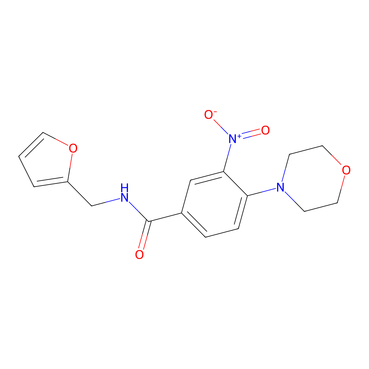 N-(2-furylmethyl)-4-(4-morpholinyl)-3-nitrobenzamide molecular structure, CAS 537660-34-7