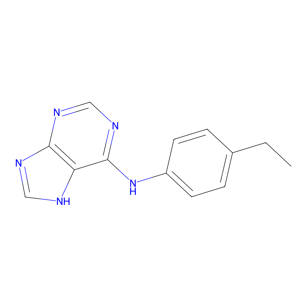 N-(4-ethylphenyl)-9H-purin-6-amine molecular structure, CAS 537666-67-4