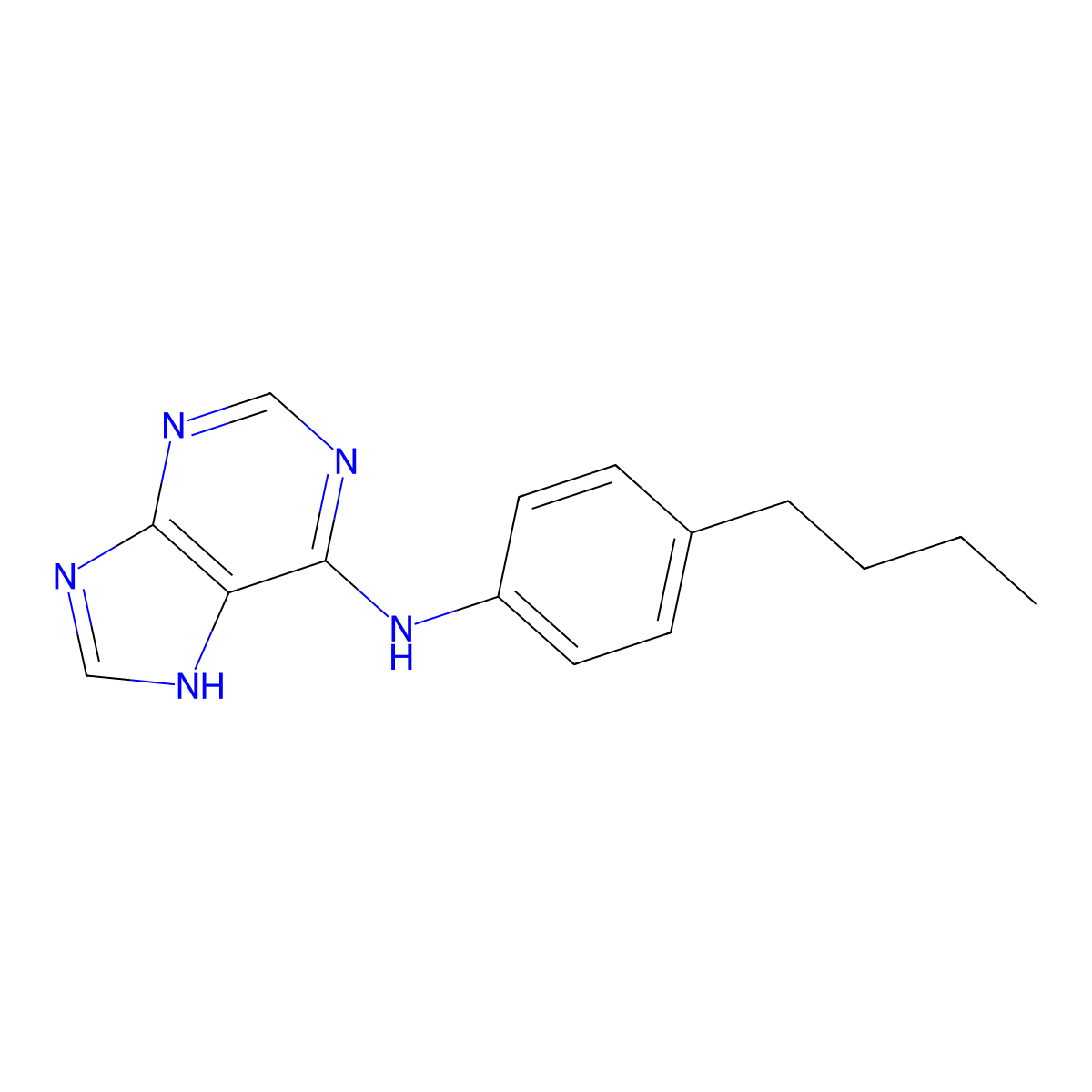 N-(4-butylphenyl)-7H-purin-6-amine molecular structure, CAS 537666-68-5