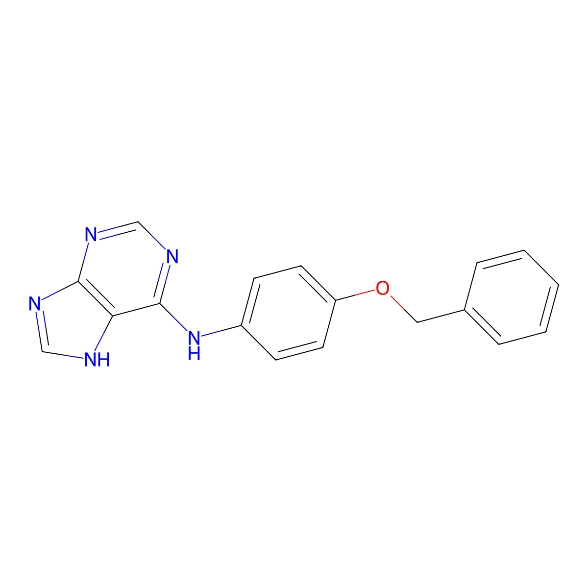 N-(4-phenylmethoxyphenyl)-7H-purin-6-amine molecular structure, CAS 537666-73-2