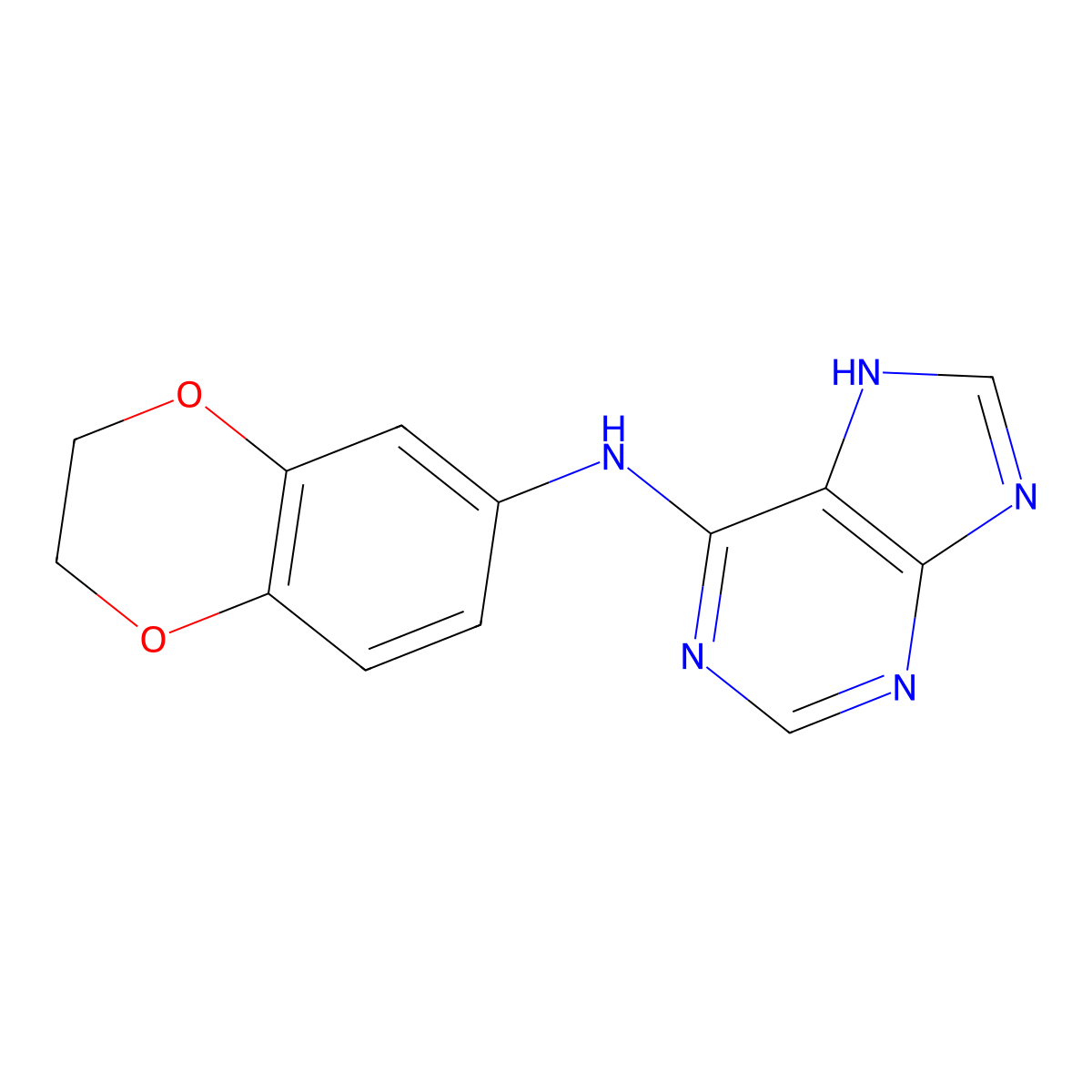 N-(2,3-dihydro-1,4-benzodioxin-6-yl)-7H-purin-6-amine molecular structure, CAS 537666-74-3
