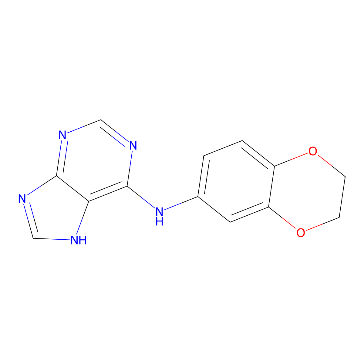 N-(2,3-dihydro-1,4-benzodioxin-6-yl)-7H-purin-6-amine molecular structure, CAS 537666-74-3