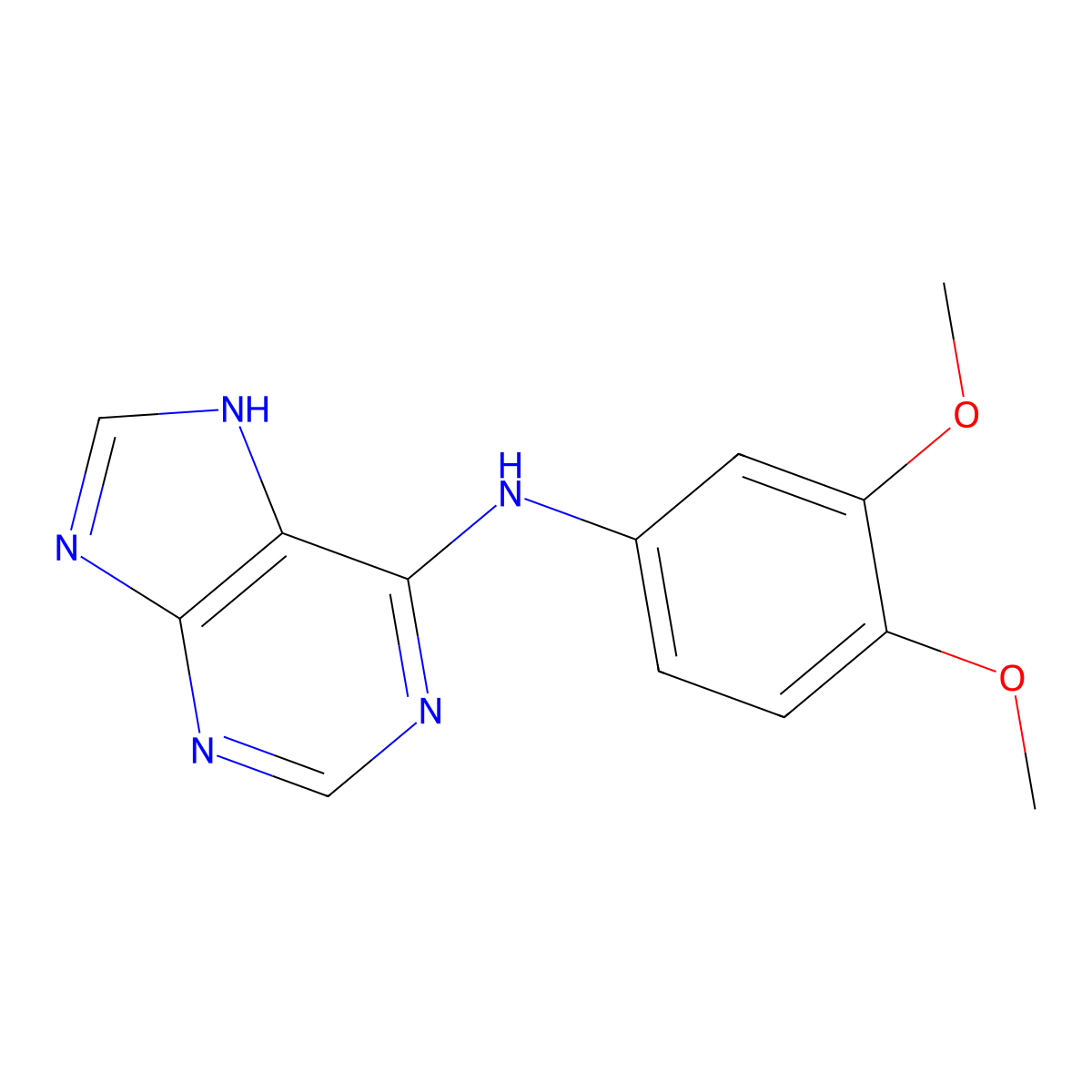 N-(3,4-dimethoxyphenyl)-7H-purin-6-amine molecular structure, CAS 537666-78-7