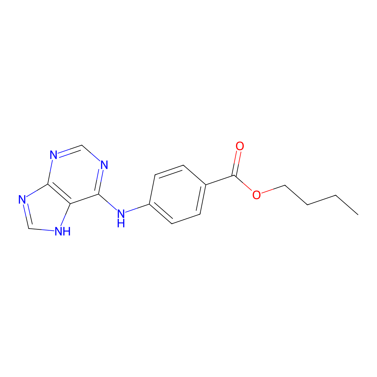 butyl 4-(9H-purin-6-ylamino)benzoate molecular structure, CAS 537666-83-4