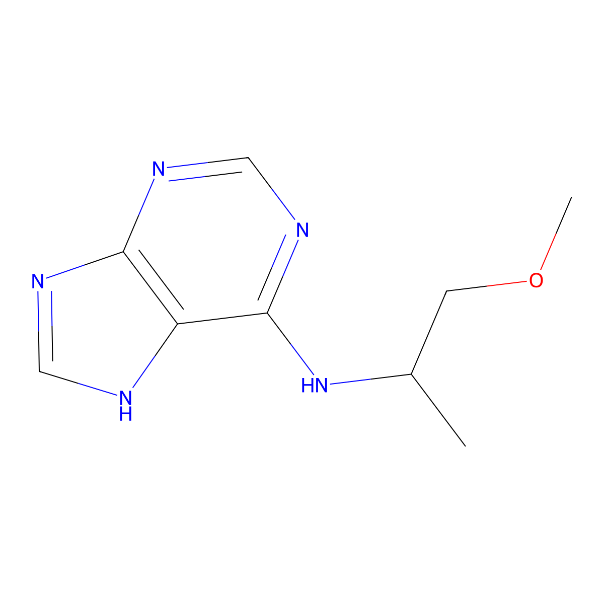 N-(1-methoxypropan-2-yl)-9H-purin-6-amine molecular structure, CAS 537666-90-3