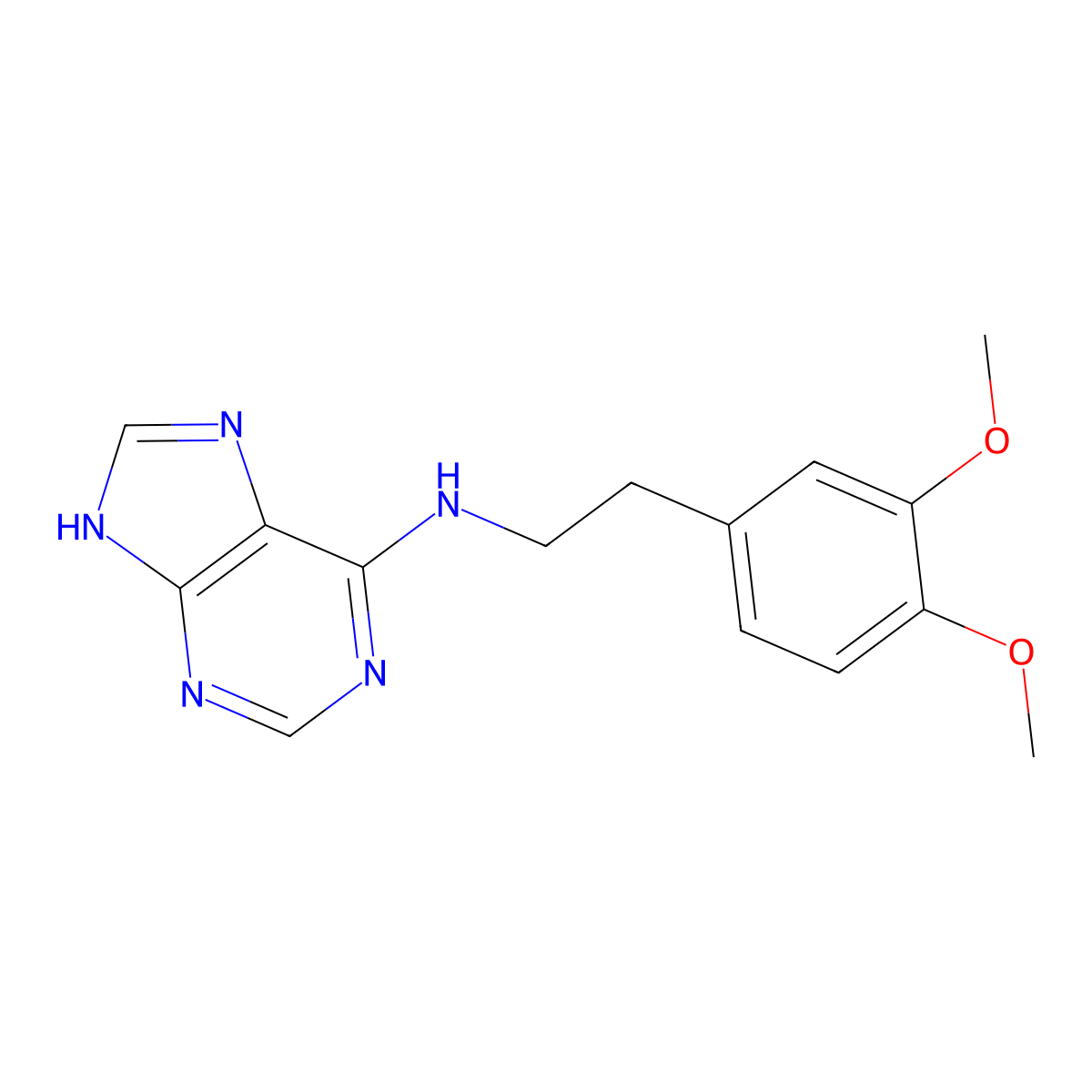 N-[2-(3,4-dimethoxyphenyl)ethyl]-9H-purin-6-amine molecular structure, CAS 537666-94-7