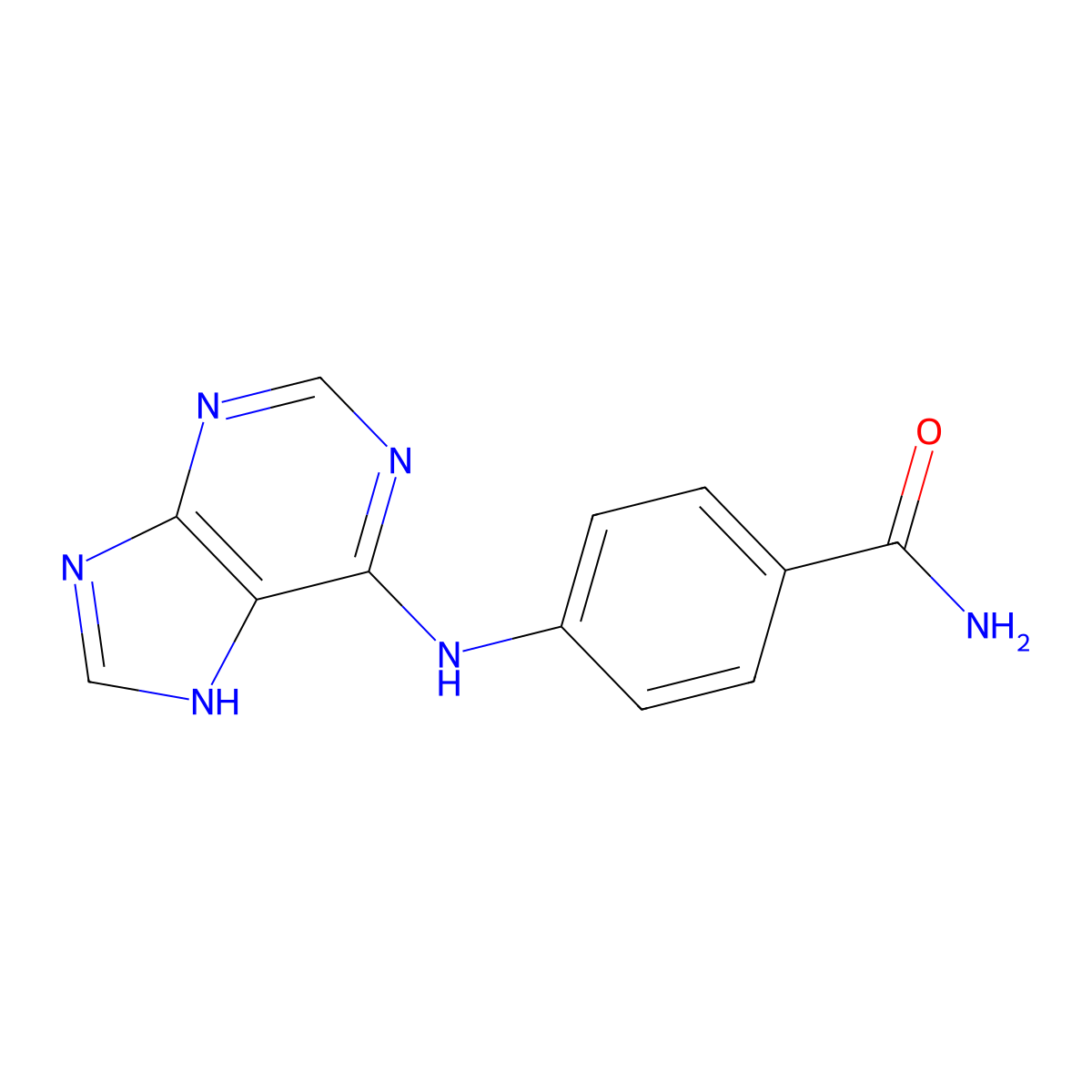 4-(7H-purin-6-ylamino)benzamide molecular structure, CAS 537666-96-9