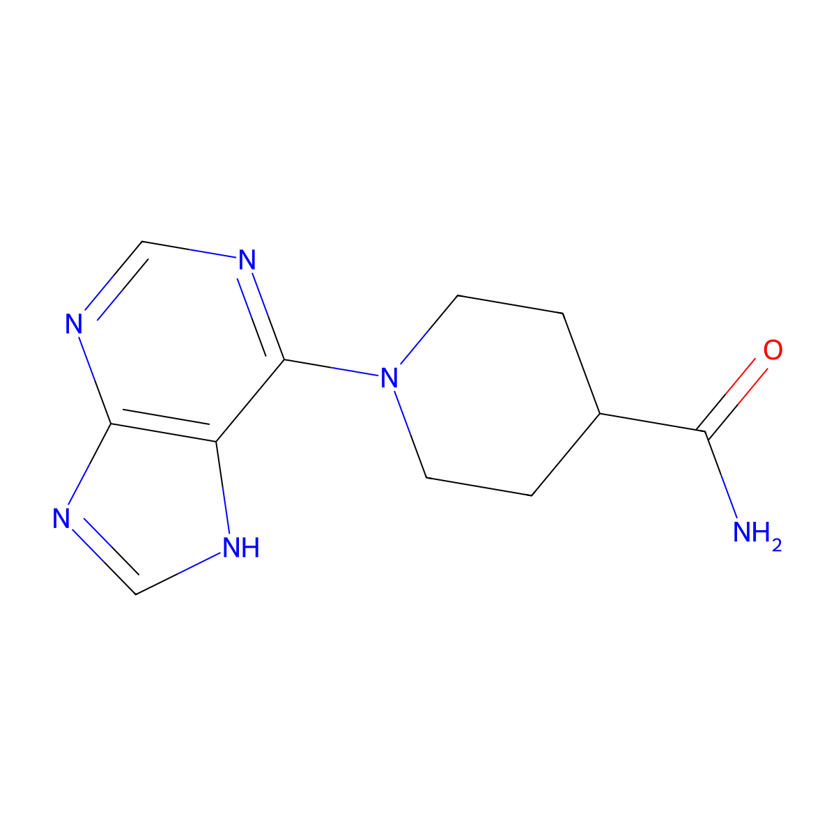 1-(7H-purin-6-yl)piperidine-4-carboxamide molecular structure, CAS 537667-04-2