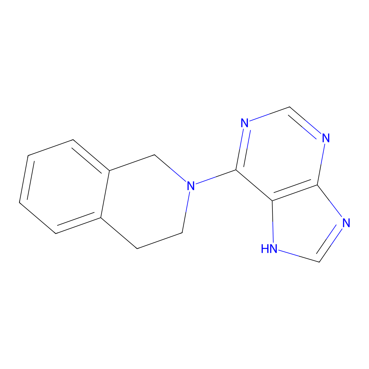2-(7H-purin-6-yl)-1,2,3,4-tetrahydroisoquinoline molecular structure, CAS 537667-07-5