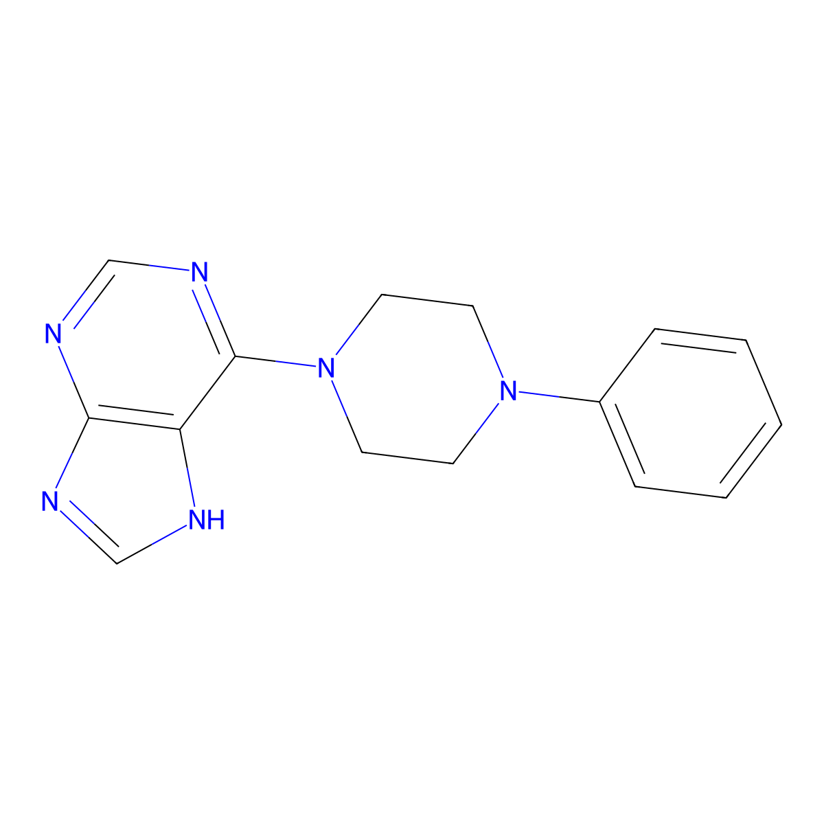 6-(4-phenylpiperazin-1-yl)-7H-purine molecular structure, CAS 537667-11-1