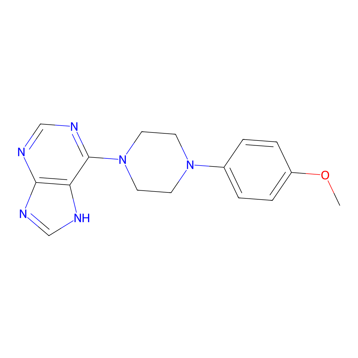 6-[4-(4-methoxyphenyl)piperazin-1-yl]-7H-purine molecular structure, CAS 537667-13-3