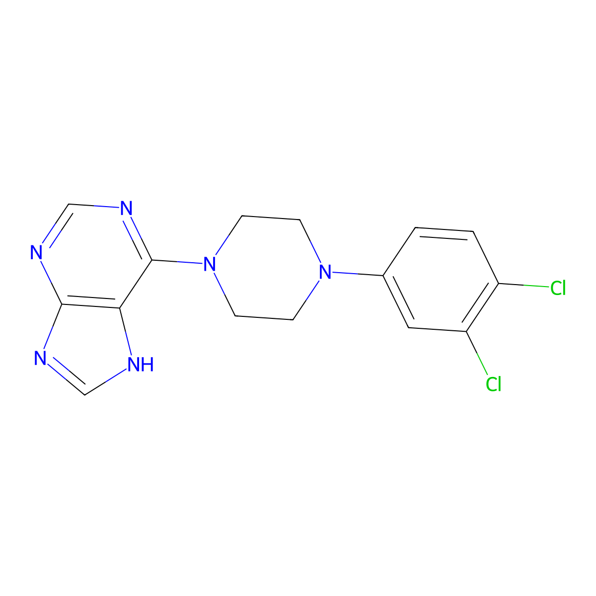 6-[4-(3,4-dichlorophenyl)piperazin-1-yl]-7H-purine molecular structure, CAS 537667-16-6