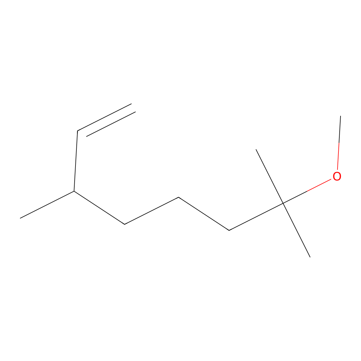 1-Octene, 7-methoxy-3,7-dimethyl- molecular structure, CAS 53767-86-5