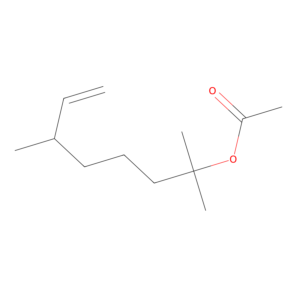 2,6-Dimethyl-7-octen-2-yl acetate molecular structure, CAS 53767-93-4
