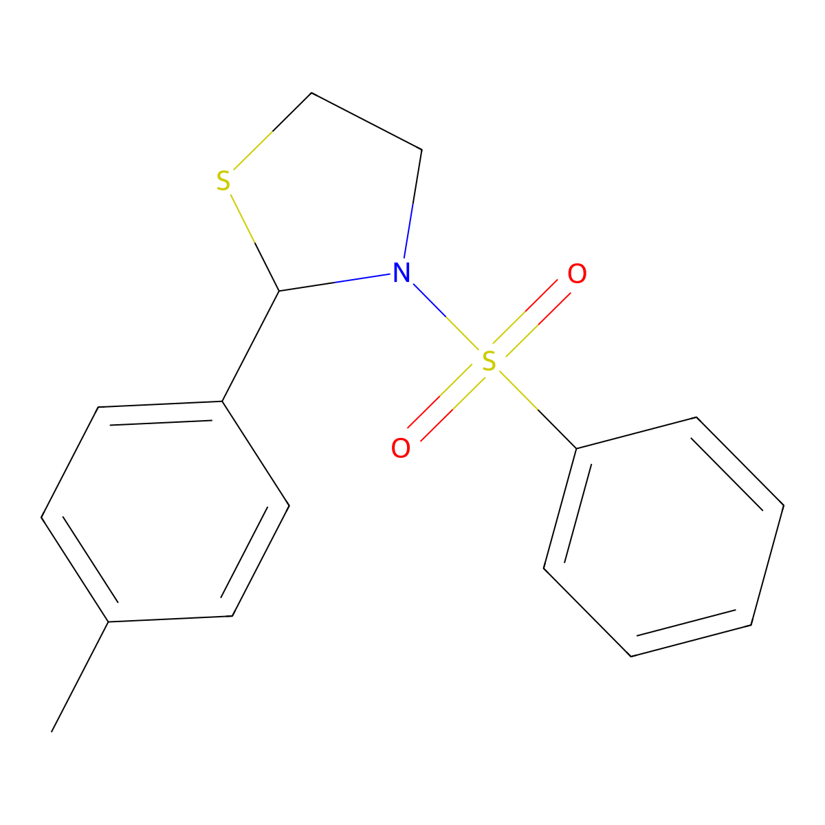 3-(Benzenesulfonyl)-2-(4-methylphenyl)-1,3-thiazolidine molecular structure, CAS 537677-92-2
