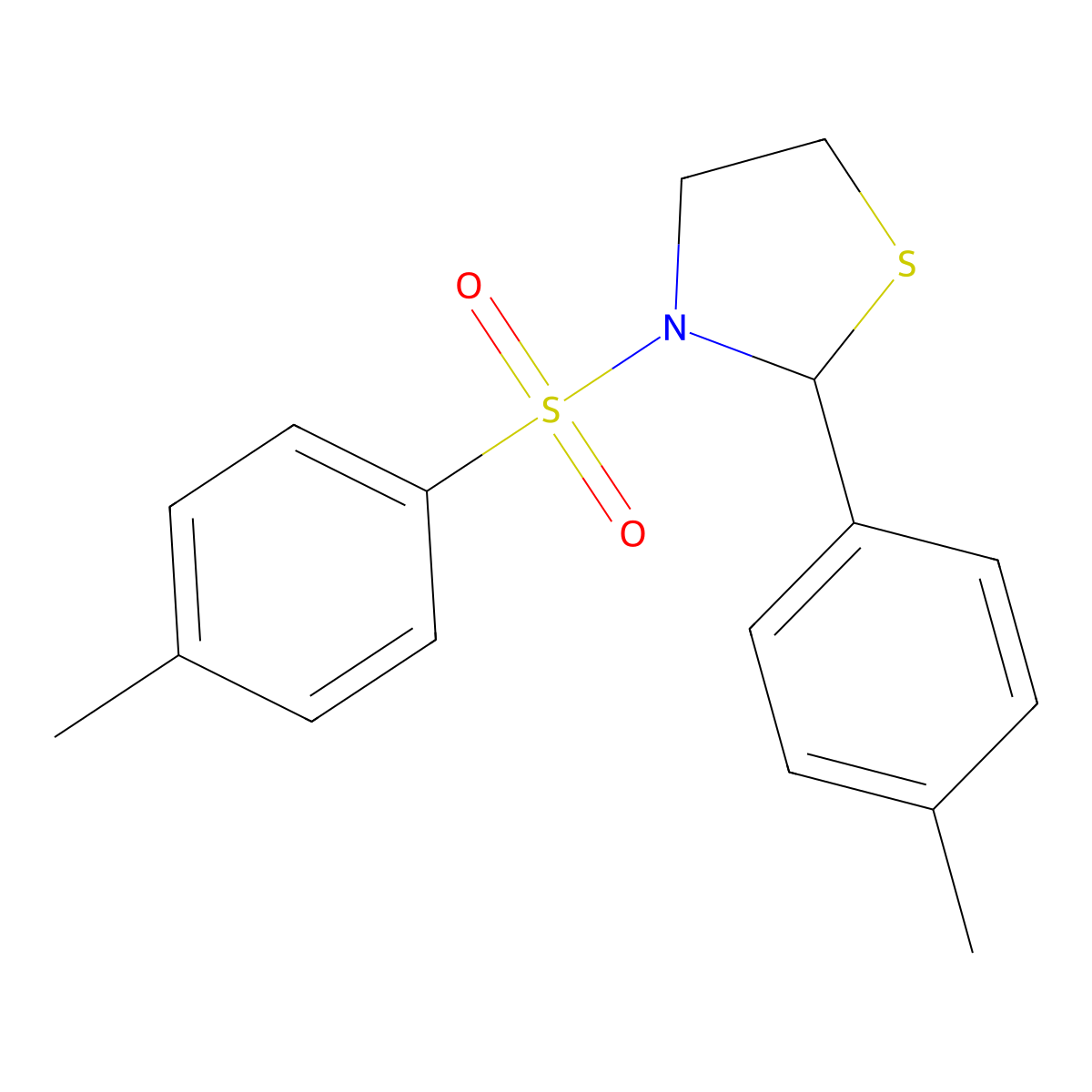 2-(4-Methylphenyl)-3-[(4-methylphenyl)sulfonyl]-1,3-thiazolidine molecular structure, CAS 537677-95-5