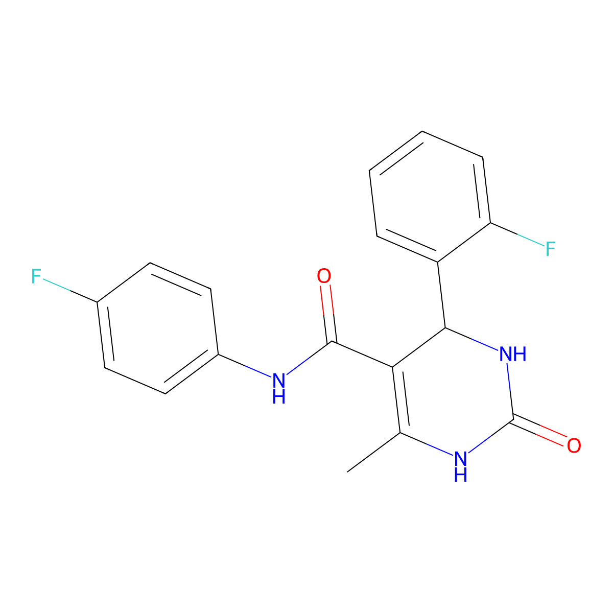 4-(2-fluorophenyl)-N-(4-fluorophenyl)-6-methyl-2-oxo-1,2,3,4-tetrahydropyrimidine-5-carboxamide molecular structure, CAS 537678-83-4