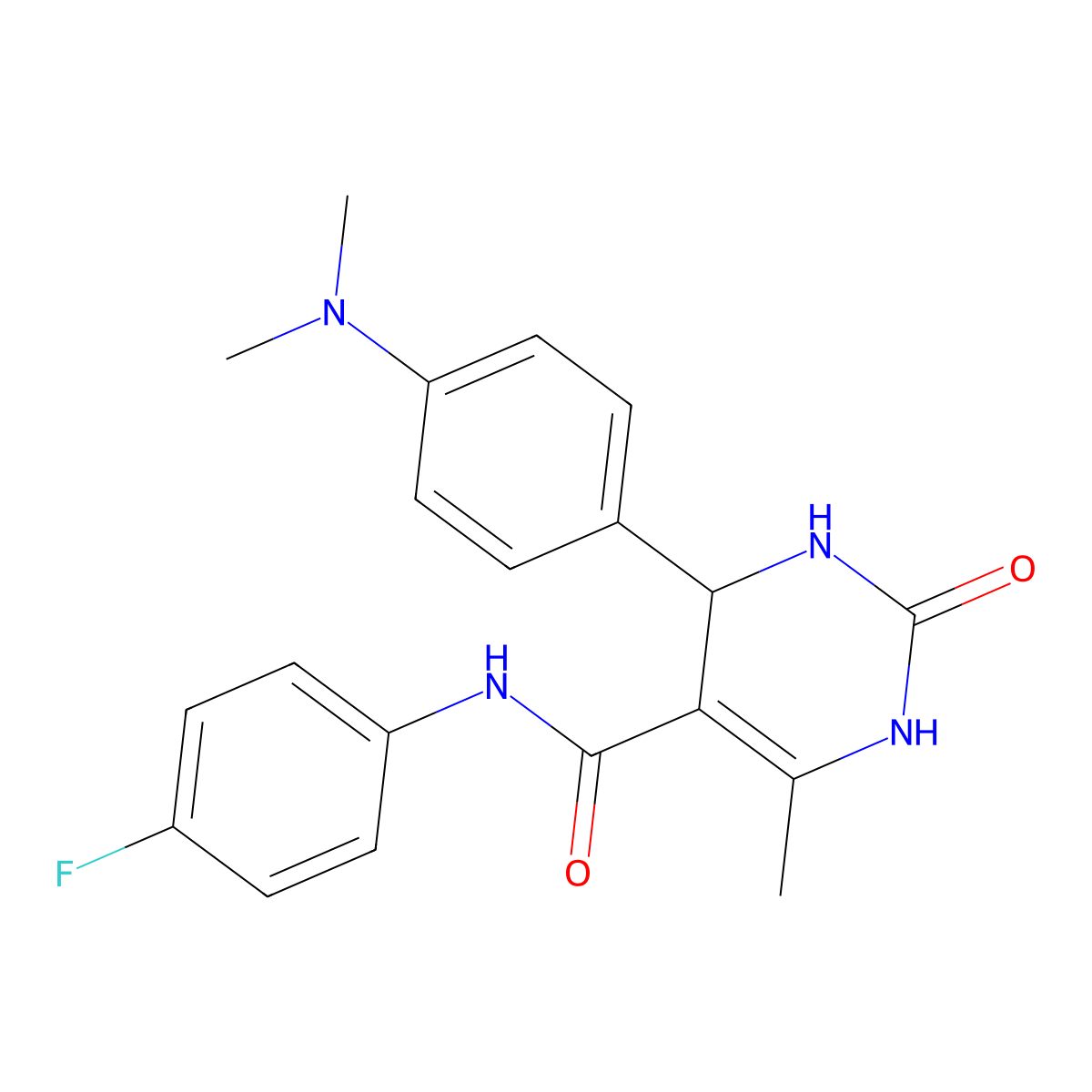 4-[4-(dimethylamino)phenyl]-N-(4-fluorophenyl)-6-methyl-2-oxo-1,2,3,4-tetrahydropyrimidine-5-carboxamide molecular structure, CAS 537678-92-5