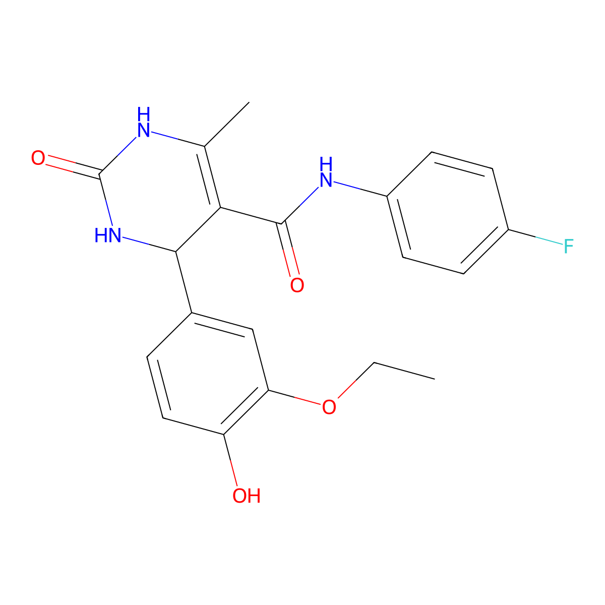 4-(3-ethoxy-4-hydroxyphenyl)-N-(4-fluorophenyl)-6-methyl-2-oxo-1,2,3,4-tetrahydropyrimidine-5-carboxamide molecular structure, CAS 537679-22-4