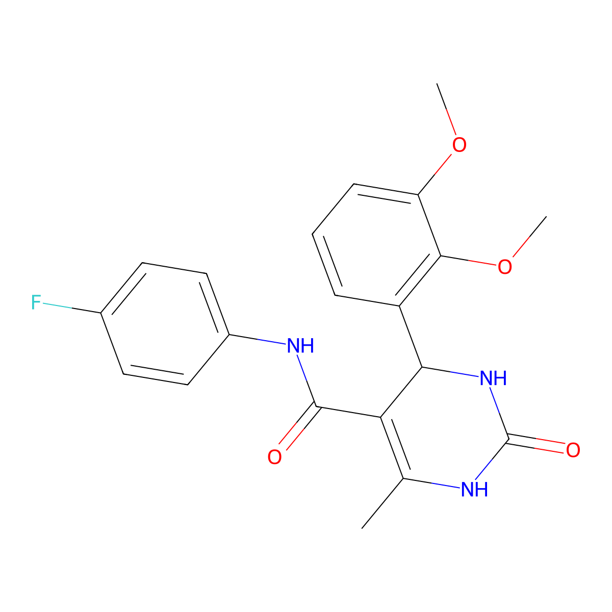 4-(2,3-dimethoxyphenyl)-N-(4-fluorophenyl)-6-methyl-2-oxo-1,2,3,4-tetrahydropyrimidine-5-carboxamide molecular structure, CAS 537679-34-8