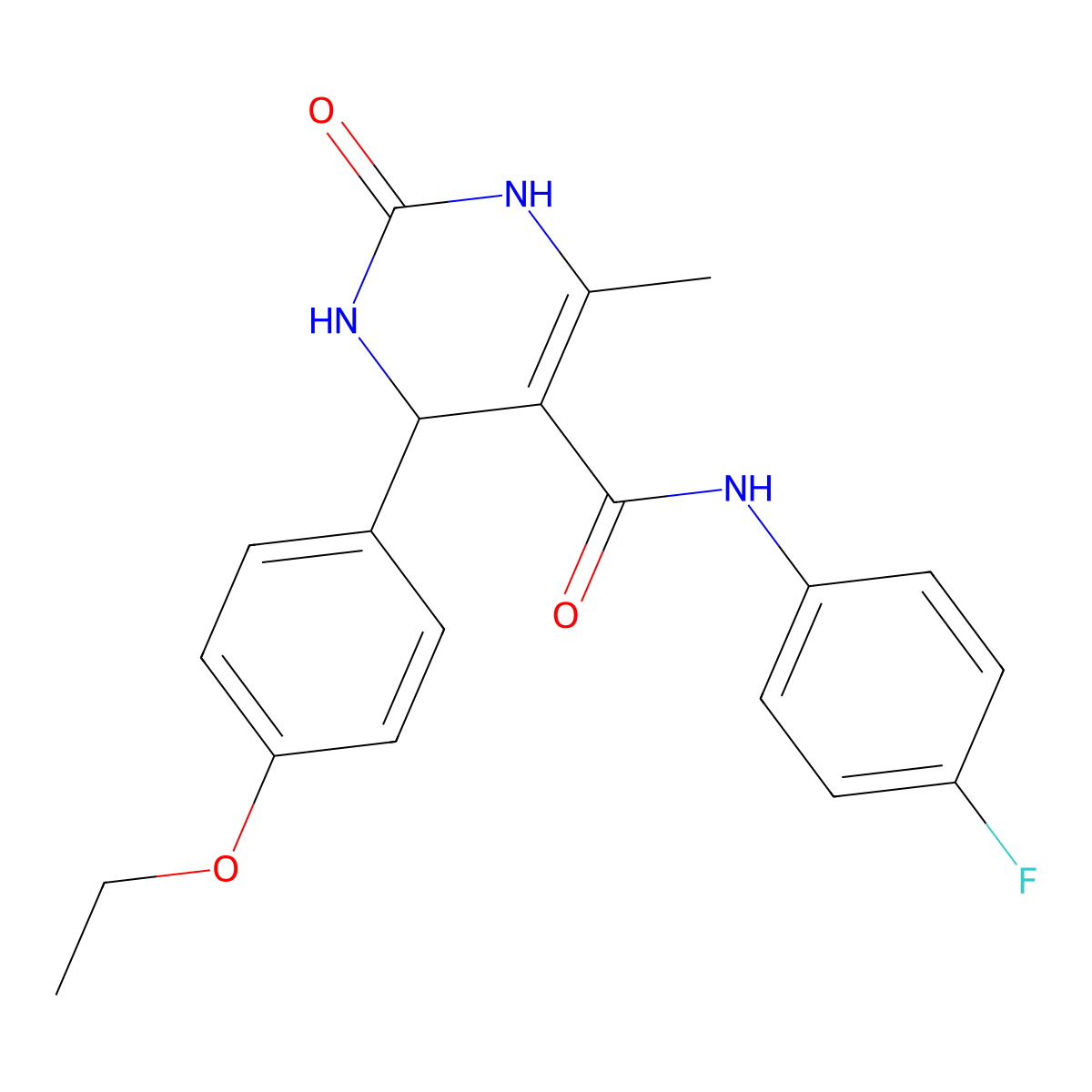 4-(4-ethoxyphenyl)-N-(4-fluorophenyl)-6-methyl-2-oxo-1,2,3,4-tetrahydropyrimidine-5-carboxamide molecular structure, CAS 537679-36-0