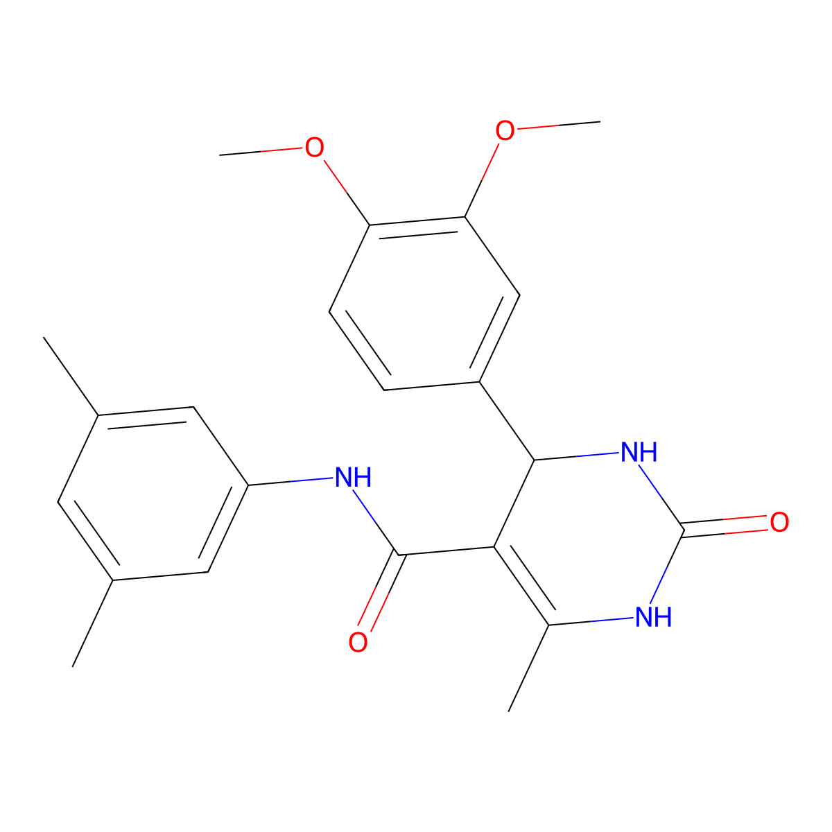 4-(3,4-dimethoxyphenyl)-N-(3,5-dimethylphenyl)-6-methyl-2-oxo-1,2,3,4-tetrahydropyrimidine-5-carboxamide molecular structure, CAS 537679-41-7
