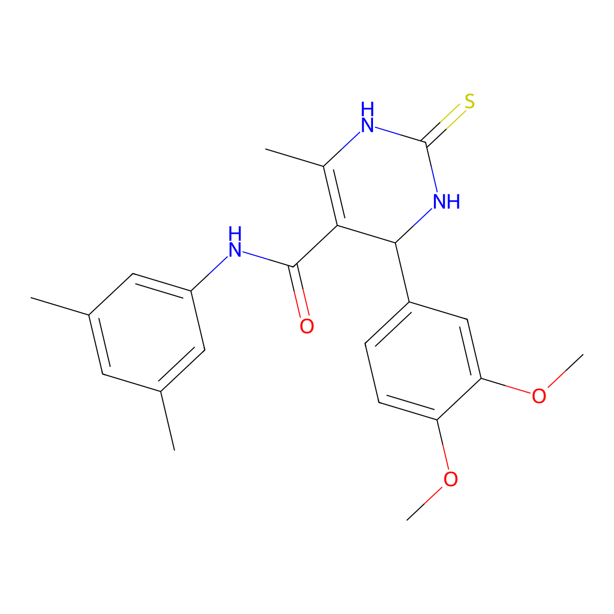 4-(3,4-dimethoxyphenyl)-N-(3,5-dimethylphenyl)-6-methyl-2-sulfanylidene-3,4-dihydro-1H-pyrimidine-5-carboxamide molecular structure, CAS 537679-42-8