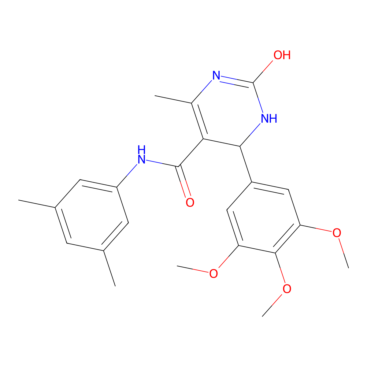 N-(3,5-dimethylphenyl)-6-methyl-2-oxo-4-(3,4,5-trimethoxyphenyl)-1,2,3,4-tetrahydropyrimidine-5-carboxamide molecular structure, CAS 537679-45-1
