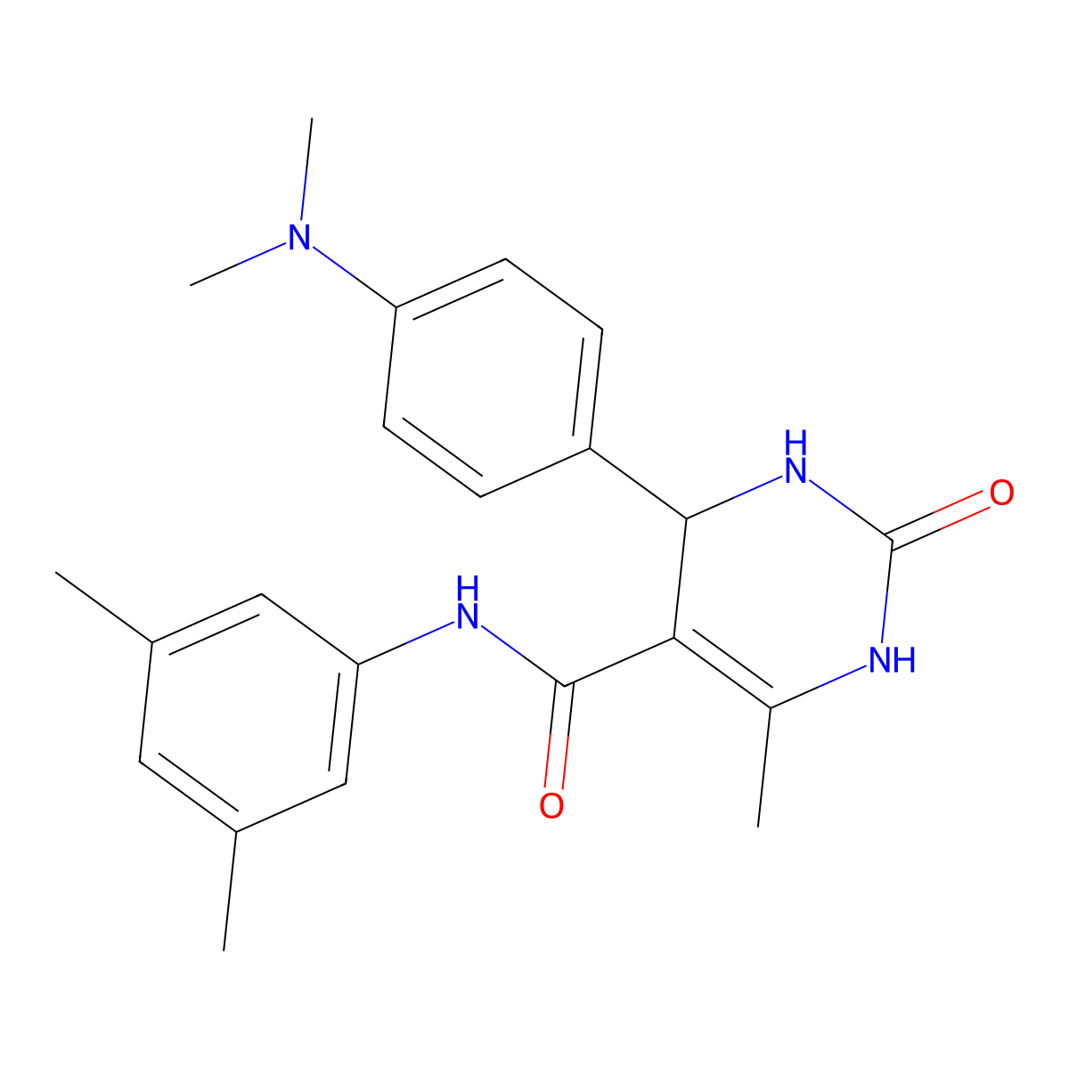 4-(4-(dimethylamino)phenyl)-N-(3,5-dimethylphenyl)-6-methyl-2-oxo-1,2,3,4-tetrahydro-5-pyrimidinecarboxamide molecular structure, CAS 537679-57-5