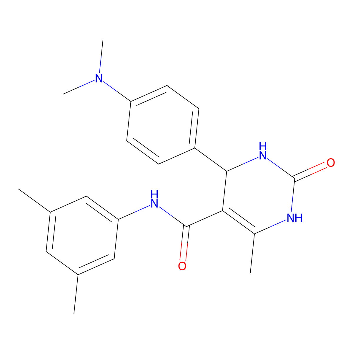 4-(4-(dimethylamino)phenyl)-N-(3,5-dimethylphenyl)-6-methyl-2-oxo-1,2,3,4-tetrahydro-5-pyrimidinecarboxamide molecular structure, CAS 537679-57-5